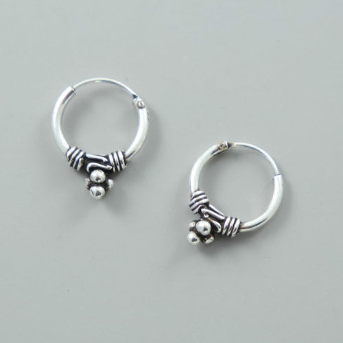 Bali earrings Silver 12mm