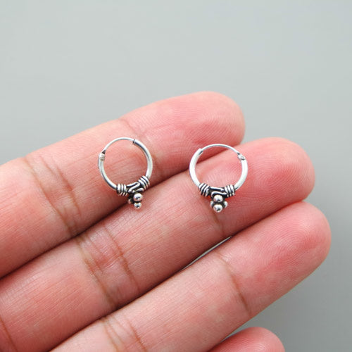 Bali earrings Silver 12mm