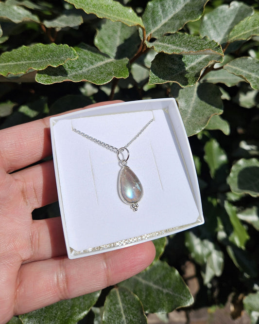 Labradorite Necklace Real Silver