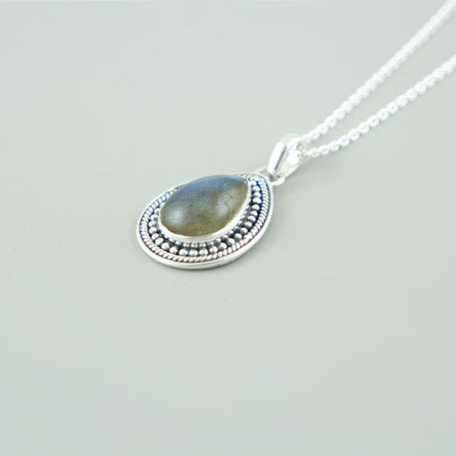 Labradorite Necklace Real Silver