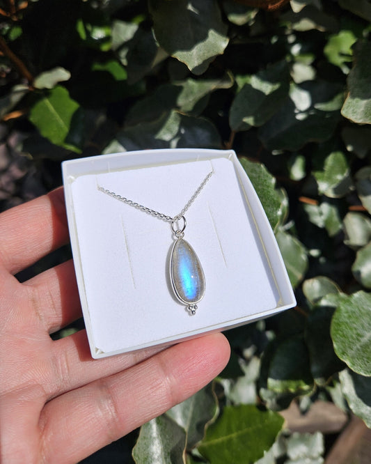 Labradorite Necklace Real Silver 