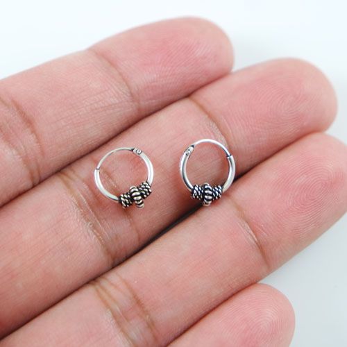 Bali Earrings Silver 10mm