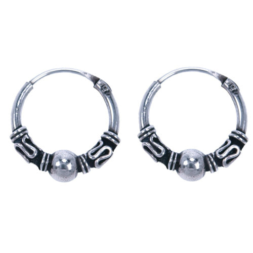 Bali earrings Silver 12mm