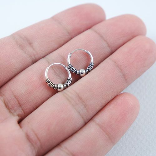 Bali earrings Silver 12mm