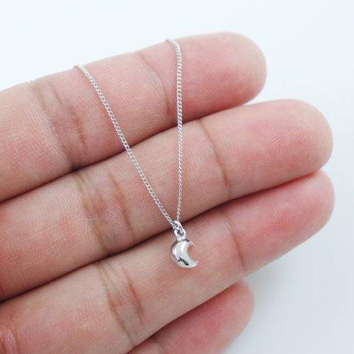 Half Moon Necklace Real Silver