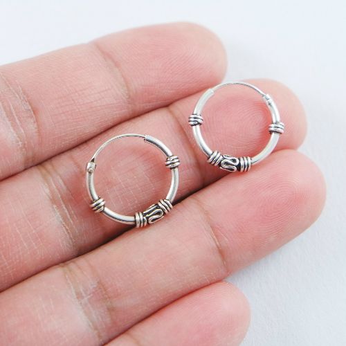 Hoops Oorbellen -Bali-16mm