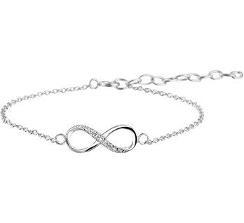 Infinity Armband Zilver en Zirkonia