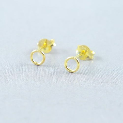 Open Round Earrings - Gold