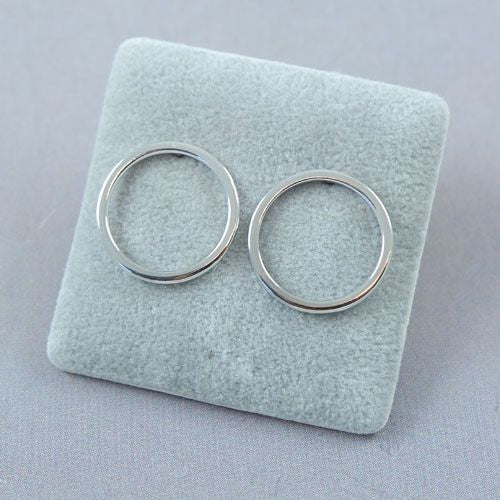 Open Round Earrings - Silver