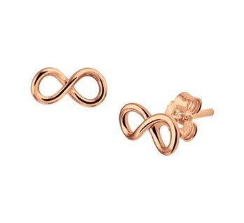 Rose Gold Infinity Stud Earrings