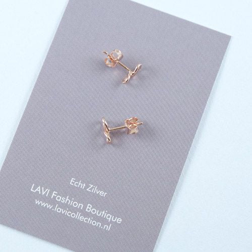 Rose Gold Infinity Stud Earrings