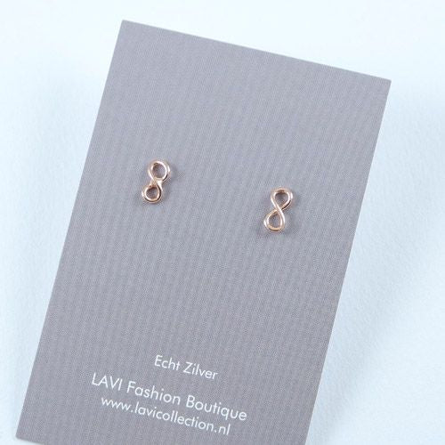 Rose Gold Infinity Stud Earrings