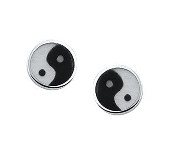 Yin Yang oorstekers Zilver