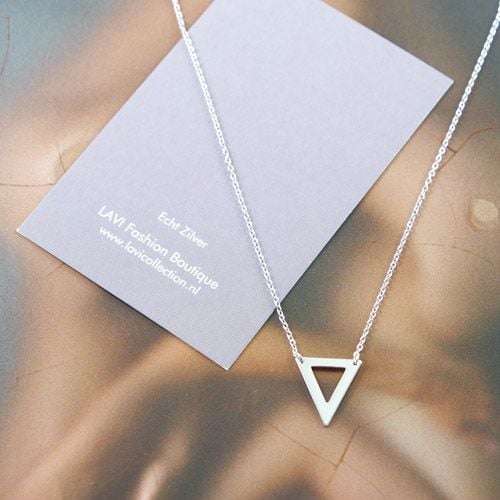 Silver necklace Open Triangle