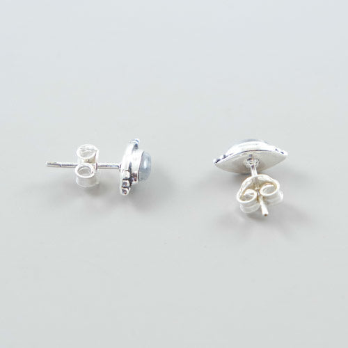 Silver Moonstone Stud Earrings