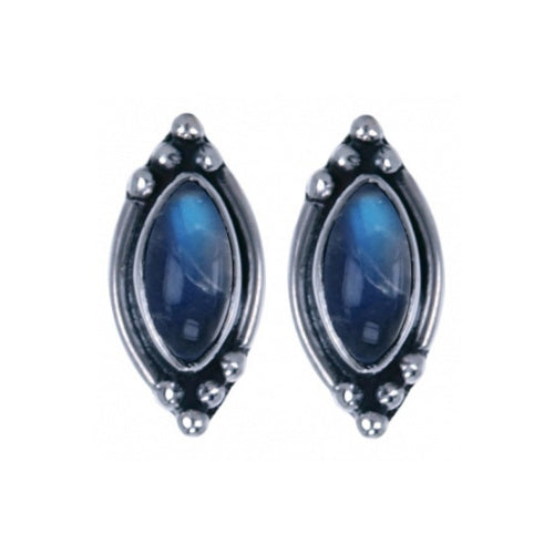 Silver Moonstone Stud Earrings