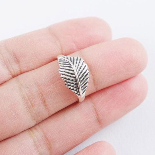 Silver Ring Feather