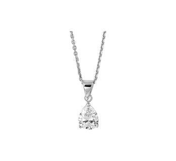 Zirconia Drop Necklace Real Silver