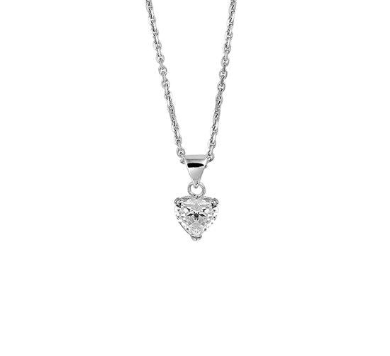 Zirkonia Hart Collier Echt Zilver