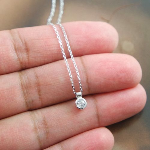 Zirconia Necklace Real Silver