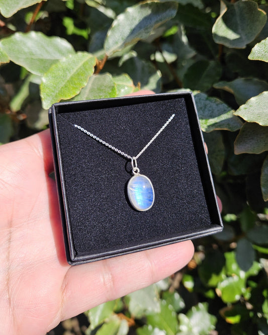 Moonstone Necklace Real Silver