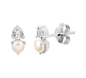 Pearl and zirconia earrings 