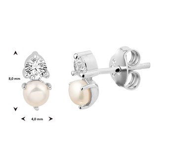 Pearl and zirconia earrings 