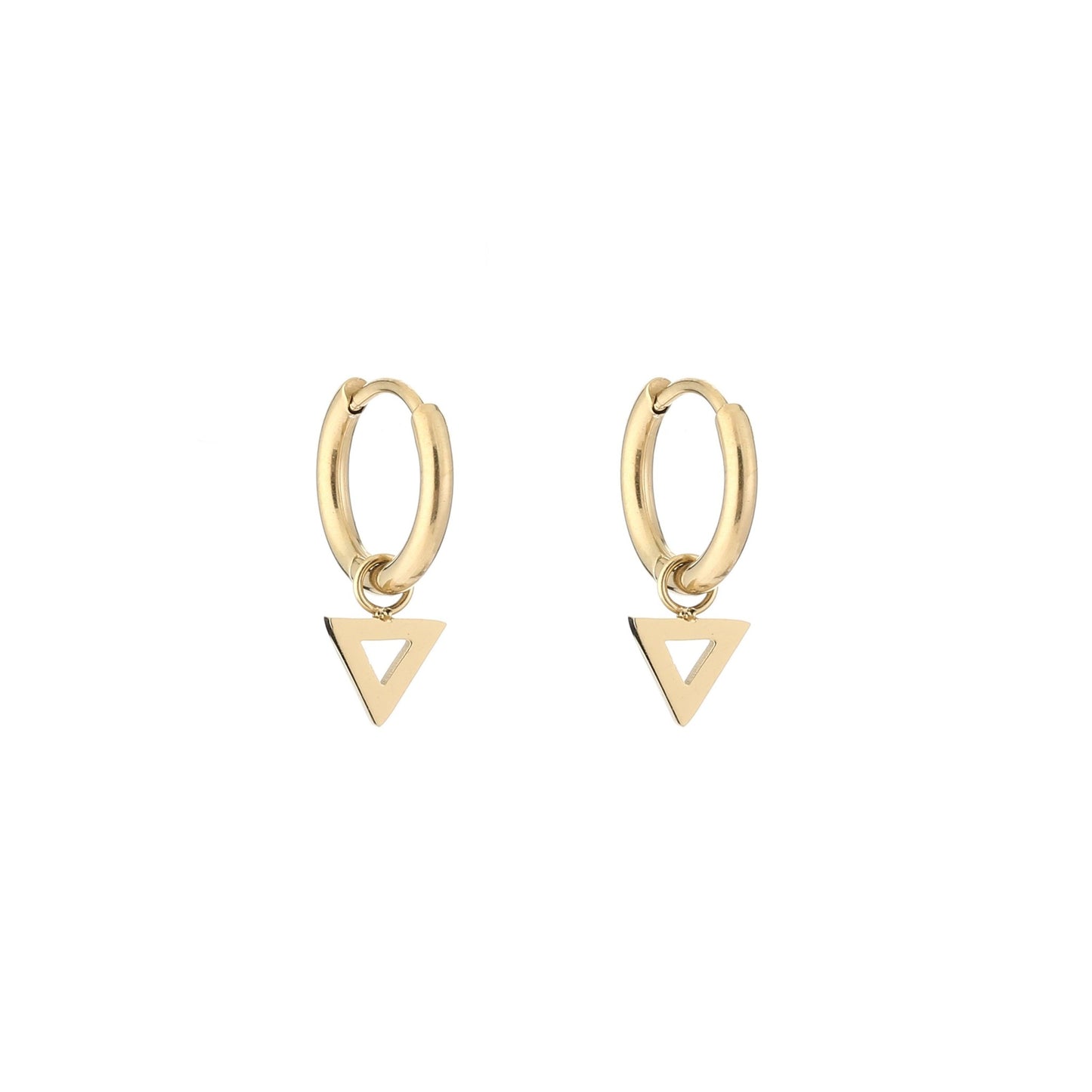 Open Triangle Gold Colored Earrings