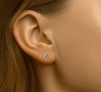 Paperclip Stud Earrings 