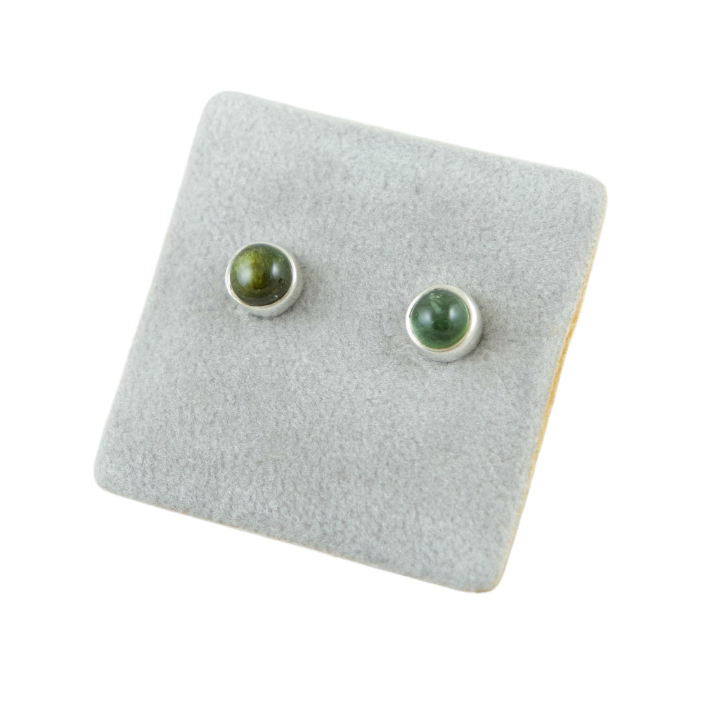 Tourmaline Stud Earrings Green