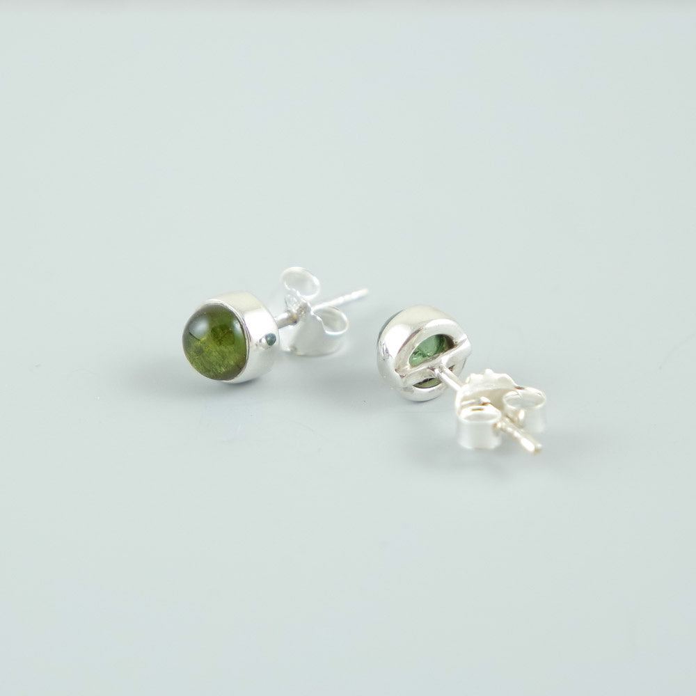 Tourmaline Stud Earrings Green