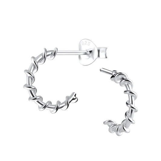 Twisted Half Hoops - Echt Zilver