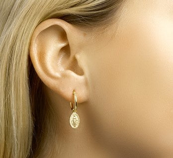 Gold Plated Scapular Earrings