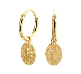 Gold Plated Scapular Earrings