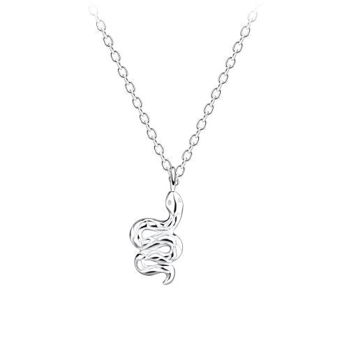 Silver Necklace With Snake Pendant